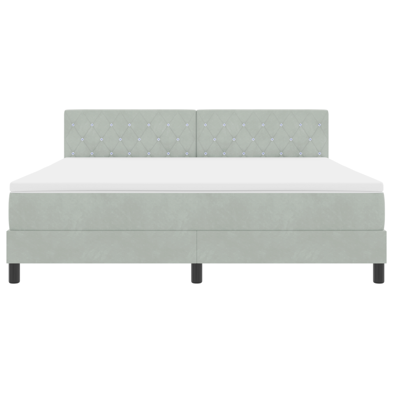 Boxspringbett mit Matratze & LED Licht Grau 180x200 cm Samt