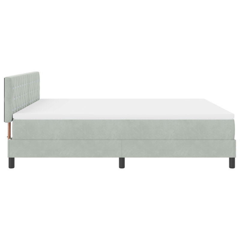 Boxspringbett mit Matratze & LED Licht Grau 180x200 cm Samt