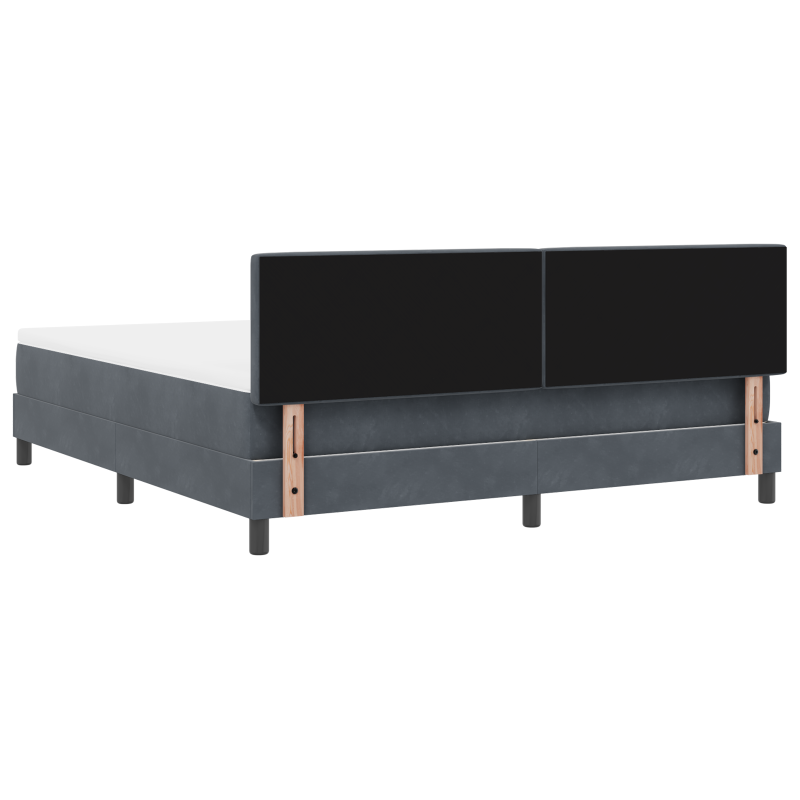 Boxspringbett mit Matratze & LED Dunkelgrau 180x200 cm Samt