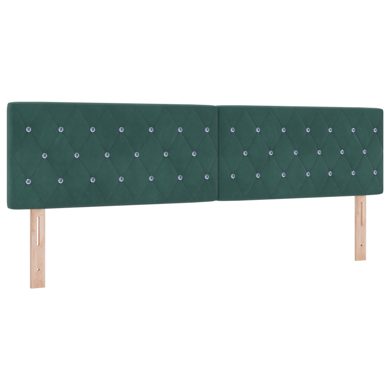 Boxspringbett mit Matratze & LED Dunkelgrün 180x200 cm Samt
