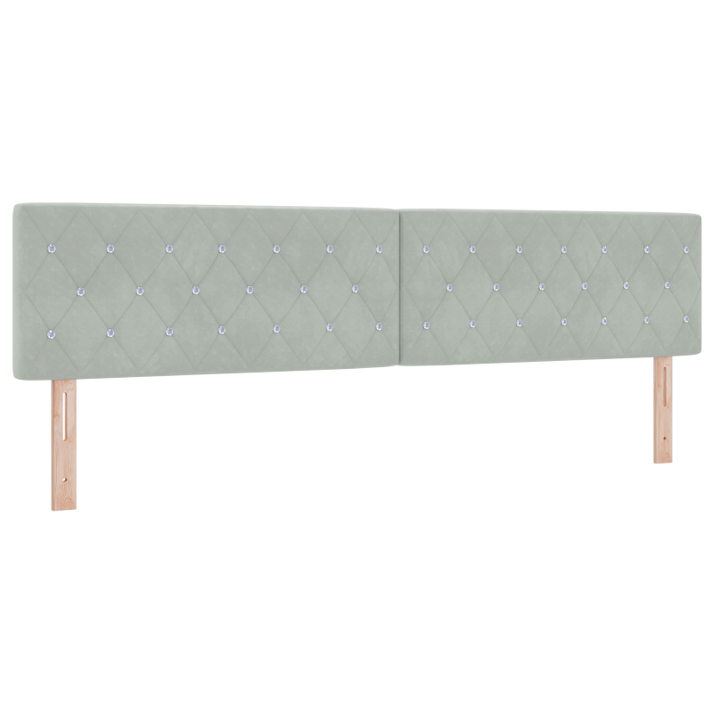 Boxspringbett mit Matratze & LED Licht Hellgrau 200x200 cm Velvet