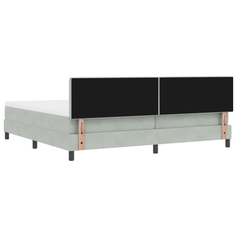 Boxspringbett mit Matratze & LED Licht Hellgrau 200x200 cm Velvet