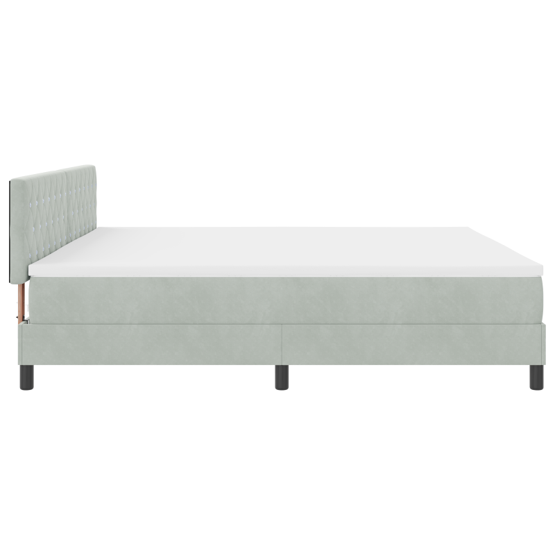 Boxspringbett mit Matratze & LED Licht Hellgrau 200x200 cm Velvet