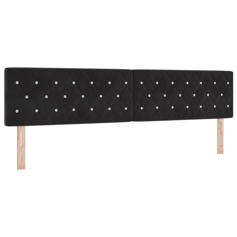 Boxspringbett mit Matratze & LED Schwarz 200x200 cm Samt