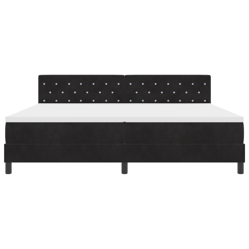 Boxspringbett mit Matratze & LED Schwarz 200x200 cm Samt