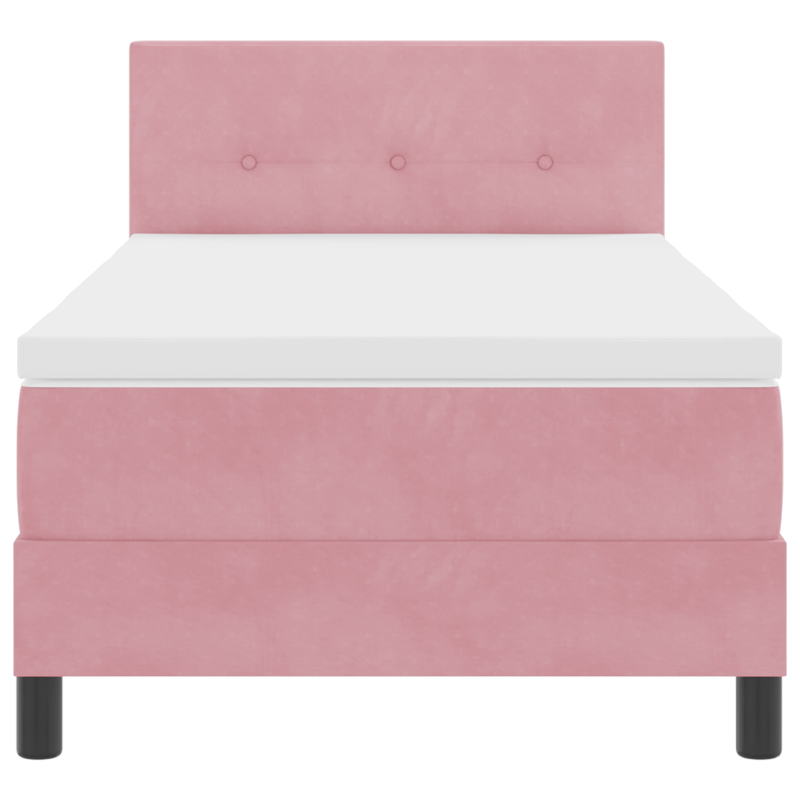 Boxspringbett mit Matratze & LED Pink 80x200 cm Samt