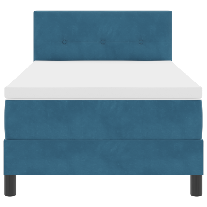 Boxspringbett mit Matratze & LED Dunkelblau 90x190 cm Velours