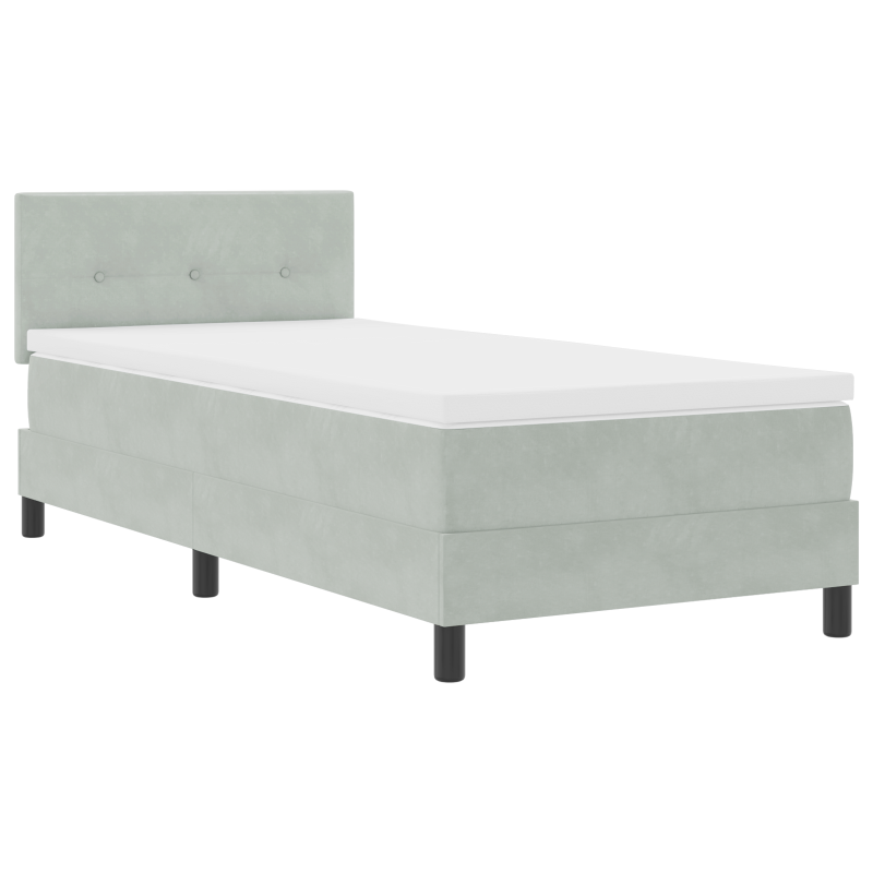 Boxspringbett mit Matratze & LED Licht Grau 90x200 cm Velvet