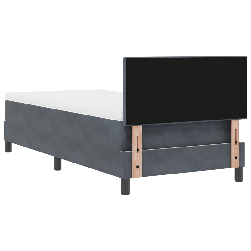 Boxspringbett mit Matratze & LED Dunkelgrau 90x200 cm Velvet