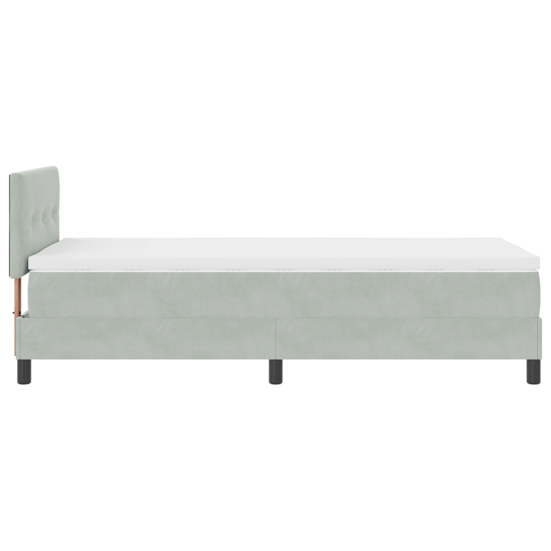 Boxspringbett mit Matratze & LED Licht Grau 100x200 cm Samt