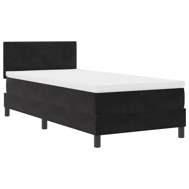 Boxspringbett mit Matratze & LED Schwarz 100x200 cm Samt