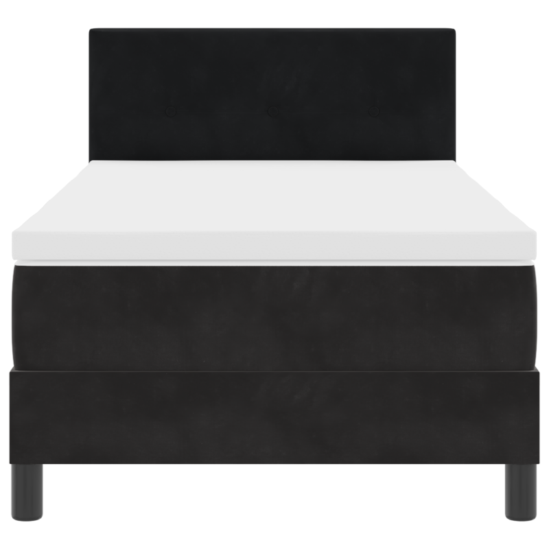 Boxspringbett mit Matratze & LED Schwarz 100x200 cm Samt