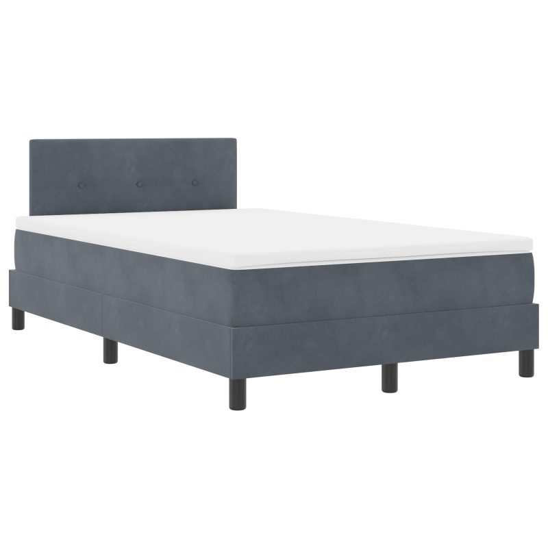 Boxspringbett mit Matratze & LED Dunkelgrau 120x190 cm Samt