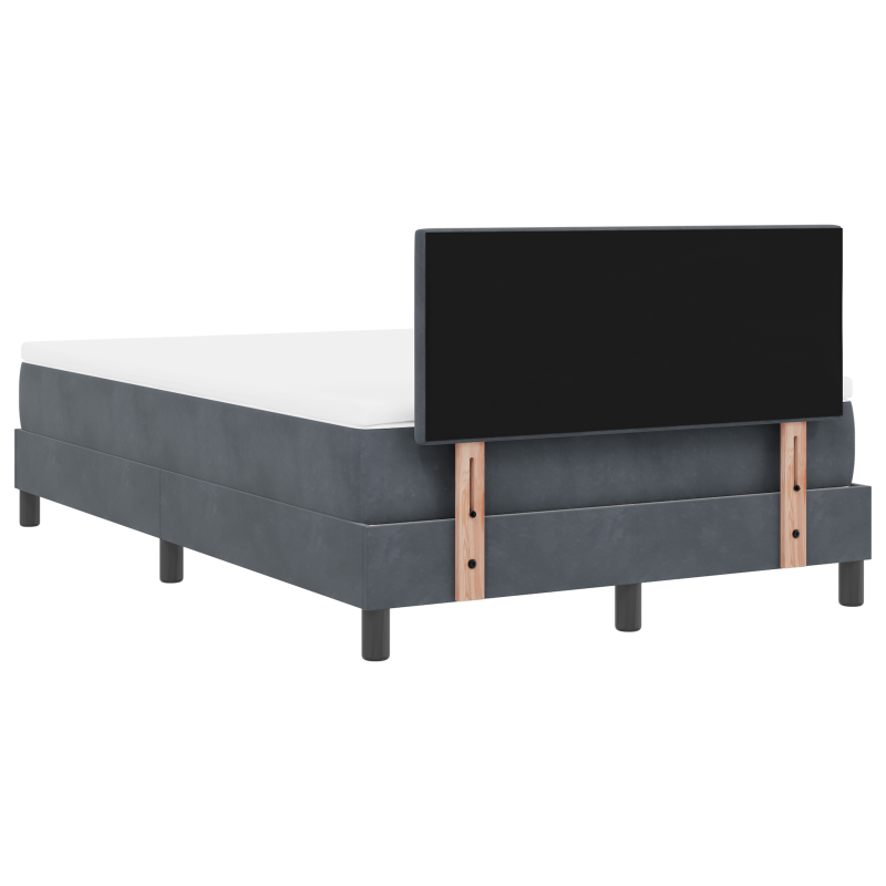 Boxspringbett mit Matratze & LED Dunkelgrau 120x190 cm Samt