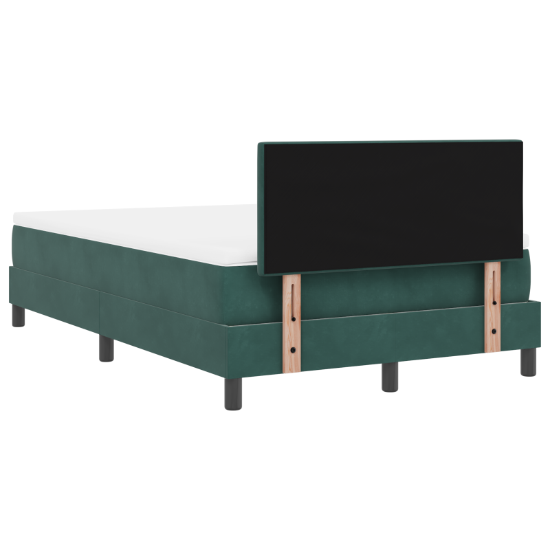 Boxspringbett mit Matratze & LED Dunkelgrün 120x200 cm Samt