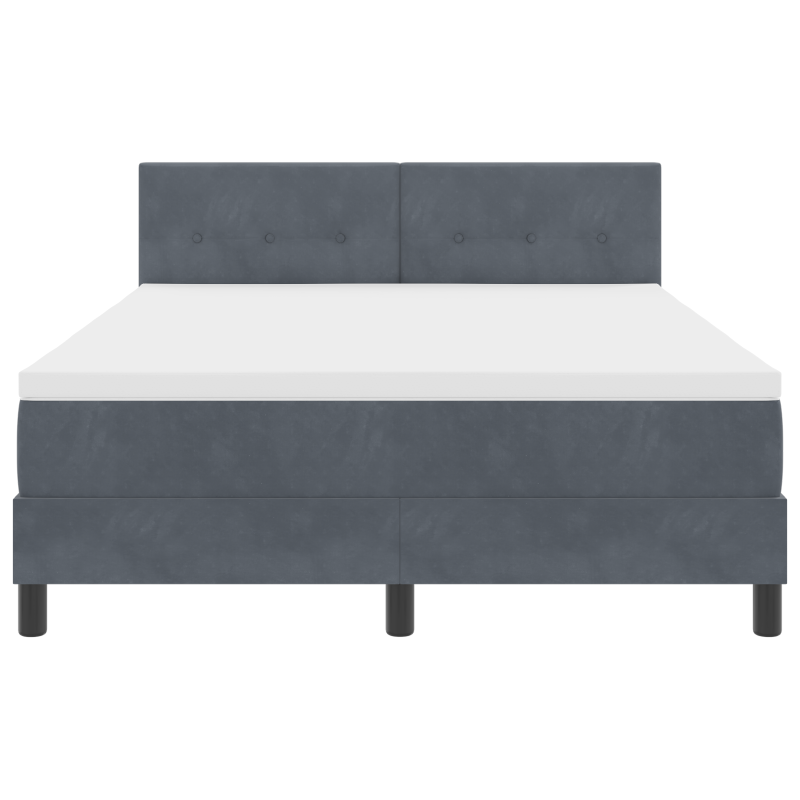 Boxspringbett mit Matratze & LED Dunkelgrau 160x200 cm Samt