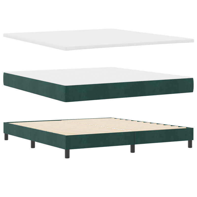 Boxspringbett mit Matratze & LED Dunkelgrün 180x200 cm Samt