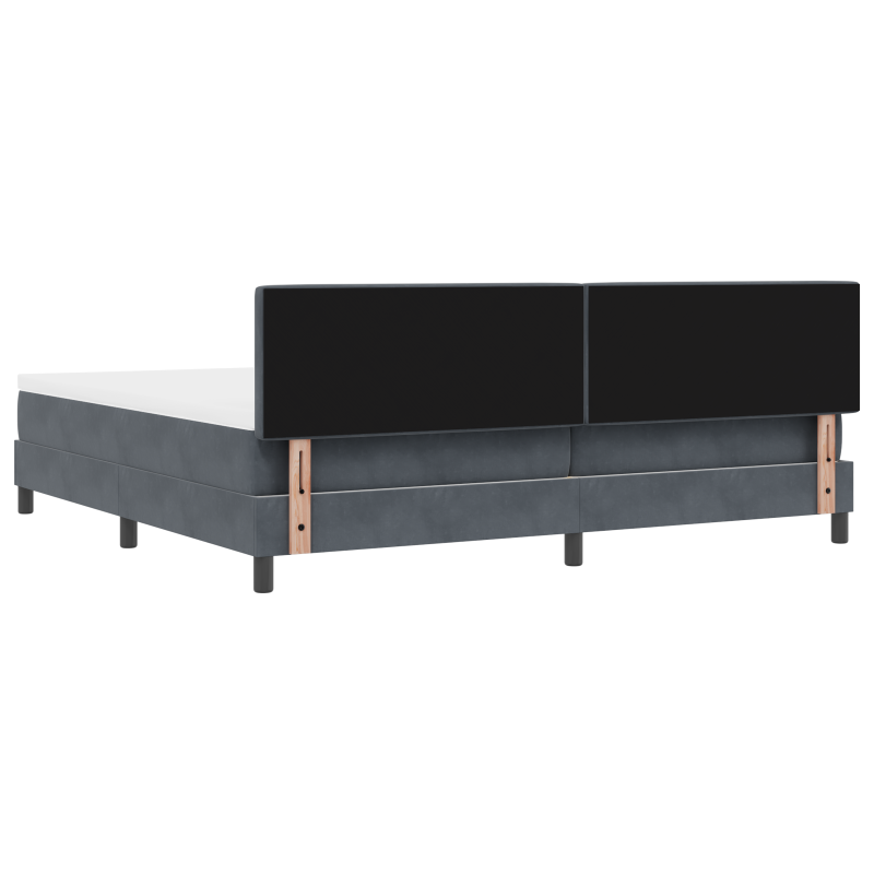 Boxspringbett mit Matratze & LED Dunkelgrau 200x200 cm Samt