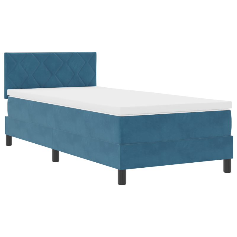 Boxspringbett mit Matratze & LED Dunkelblau 90x190 cm Samt