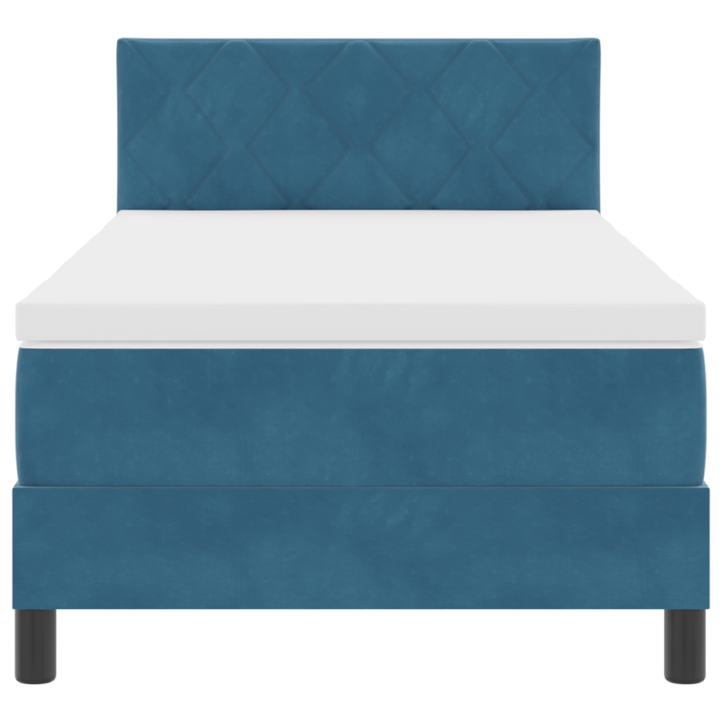 Boxspringbett mit Matratze & LED Dunkelblau 90x190 cm Samt