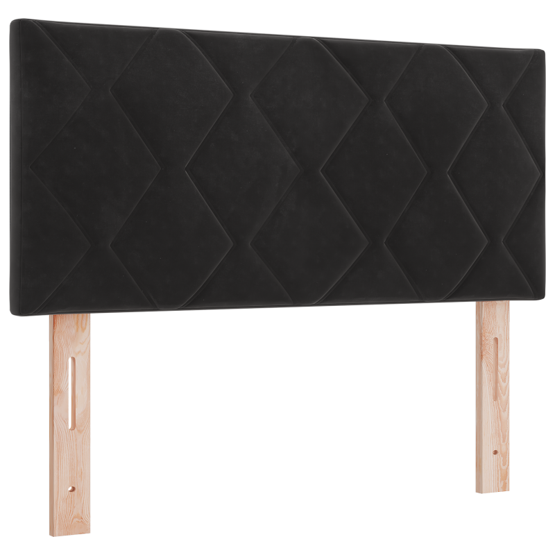 Boxspringbett mit Matratze & LED Schwarz 100x200 cm Samt