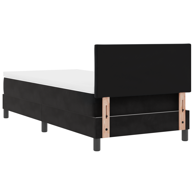 Boxspringbett mit Matratze & LED Schwarz 100x200 cm Samt