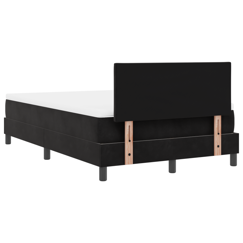 Boxspringbett mit Matratze & LED Schwarz 120x190 cm Samt