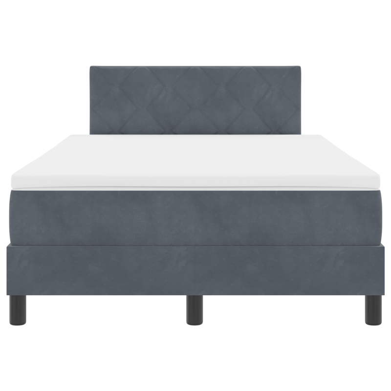 Boxspringbett mit Matratze & LED Dunkelgrau 120x200 cm Samt