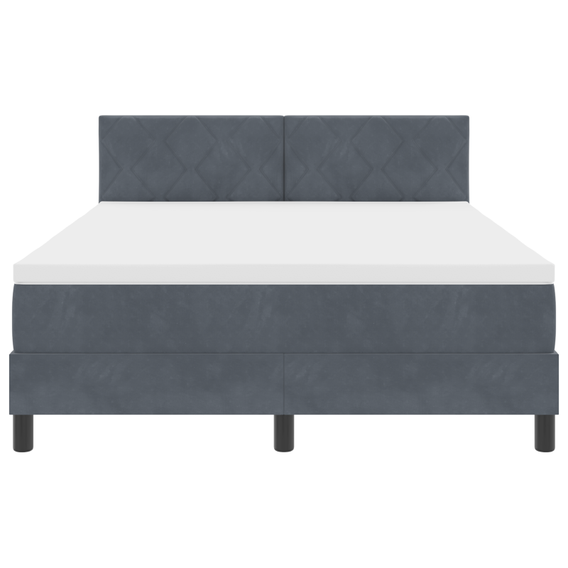 Boxspringbett mit Matratze & LED Dunkelgrau 140x200 cm Velours