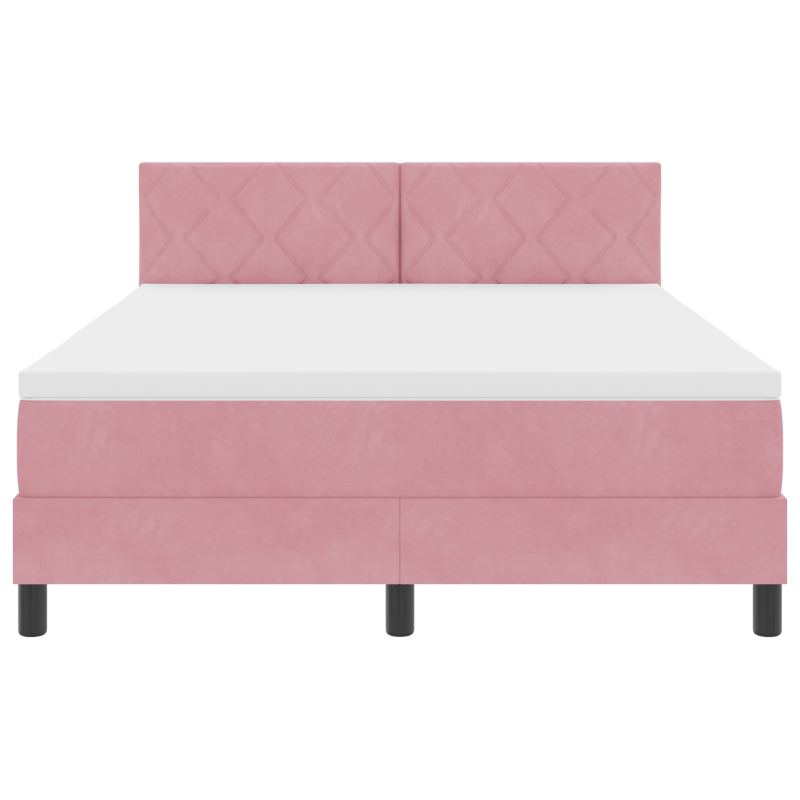 Boxspringbett mit Matratze & LED Pink 160x200 cm Samt