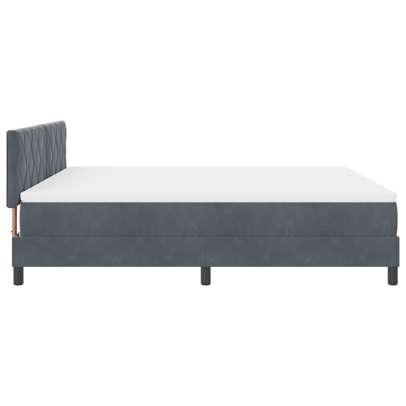 Boxspringbett mit Matratze und LED Dunkelgrau 180x200 cm Samt