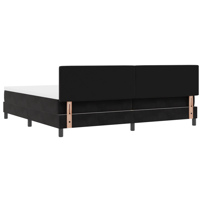 Boxspringbett mit Matratze & LED Schwarz 200x200 cm Velours