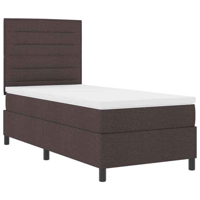 Boxspringbett mit Matratze & LED Dunkelbraun 80x200 cm Stoff