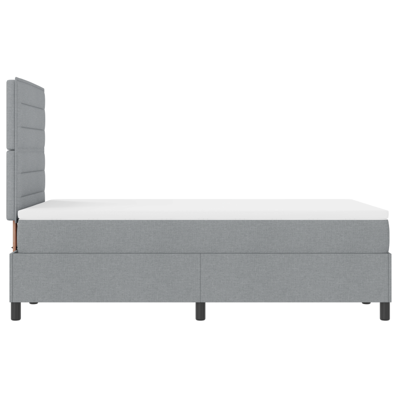 Boxspringbett mit Matratze & LED Hellgrau 120x190 cm Stoff