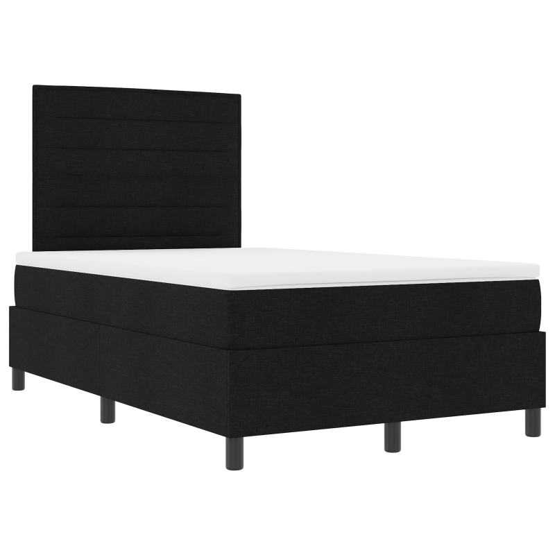 Boxspringbett mit Matratze & LED Schwarz 120x190 cm Stoff