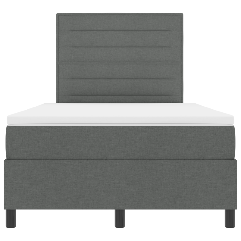 Boxspringbett mit Matratze & LED Dunkelgrau 120x200 cm Stoff
