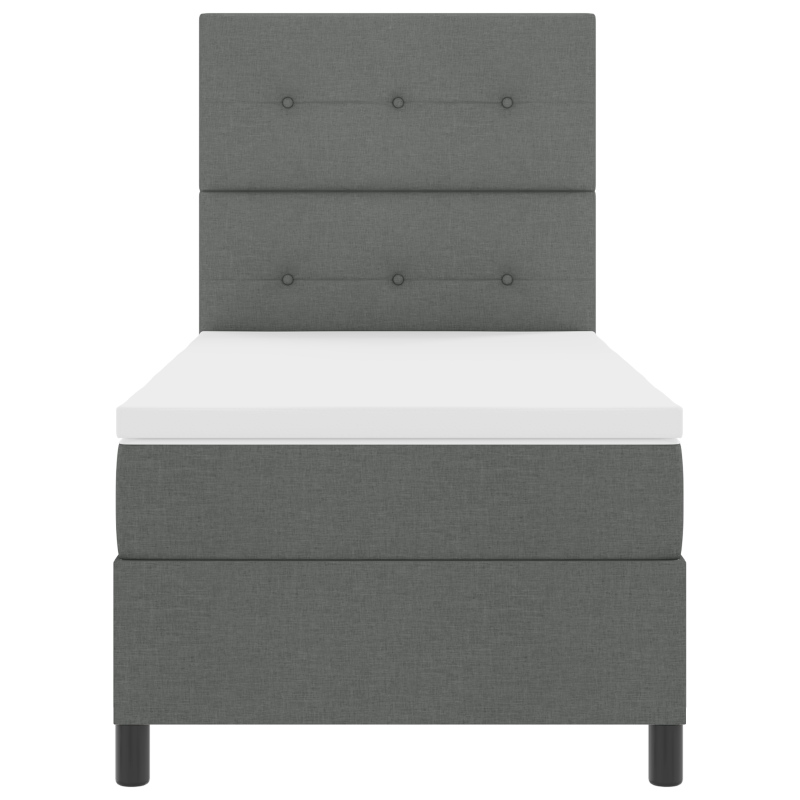 Boxspringbett mit Matratze & LED Dunkelgrau 80x200 cm Stoff