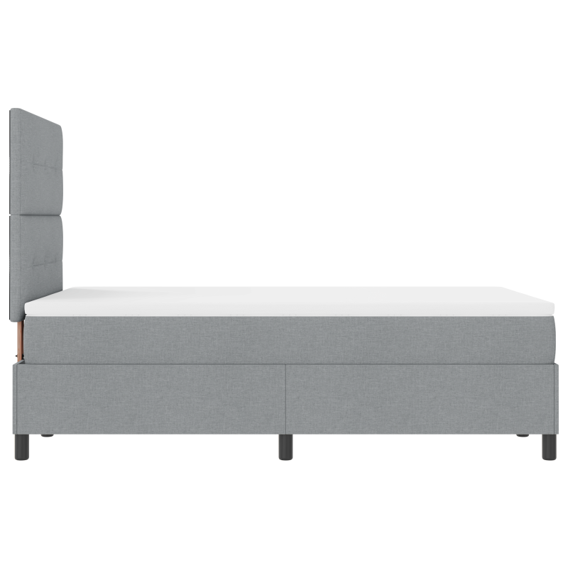 Boxspringbett mit Matratze & LED Hellgrau 120x200 cm Stoff