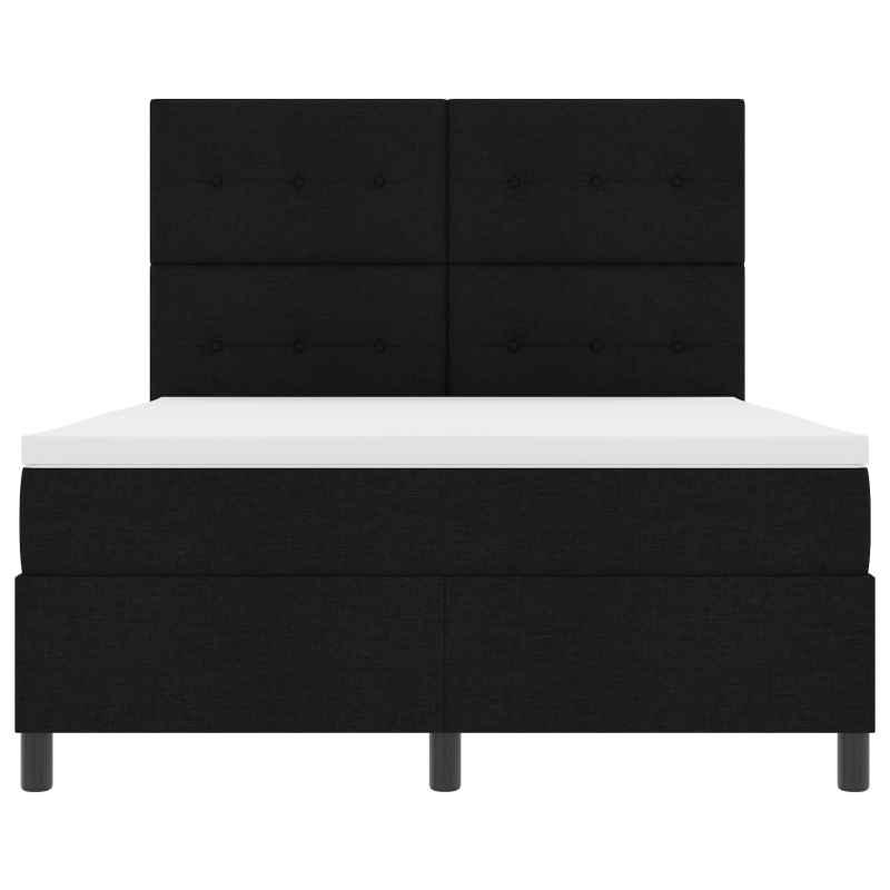 Boxspringbett mit Matratze & LED Schwarz 140x200 cm Stoff