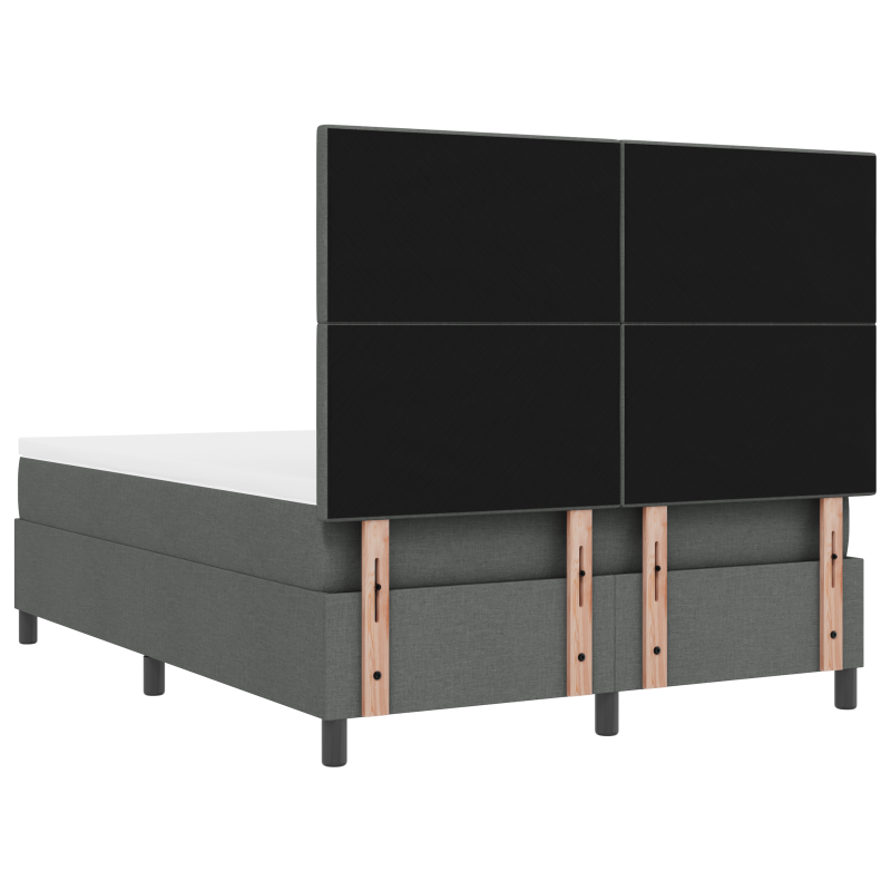 Boxspringbett mit Matratze & LED Dunkelgrau 160x200 cm Stoff
