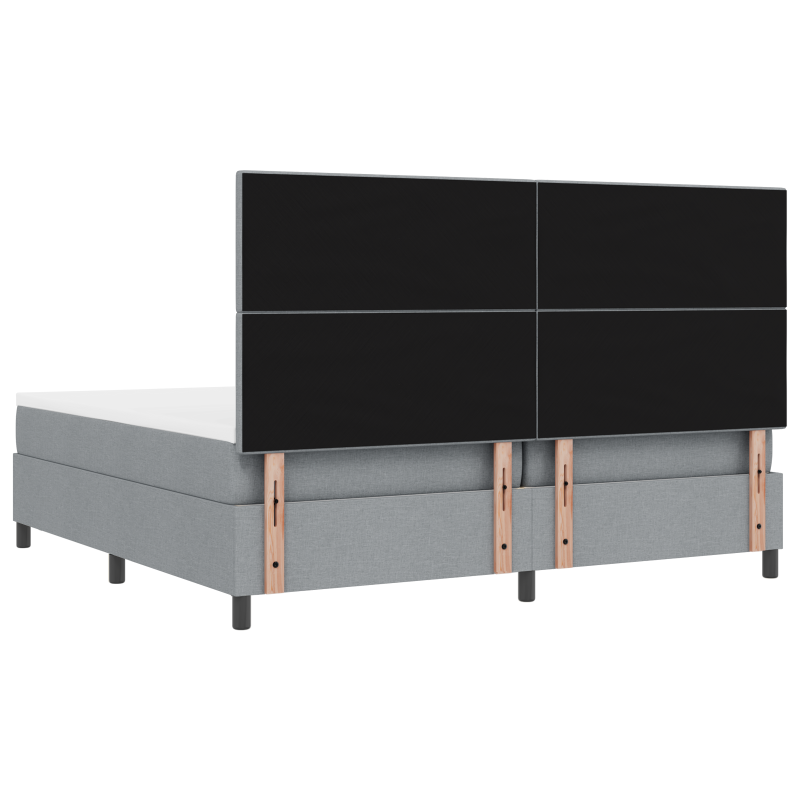 Boxspringbett mit Matratze & LED Hellgrau 200x200 cm Stoff