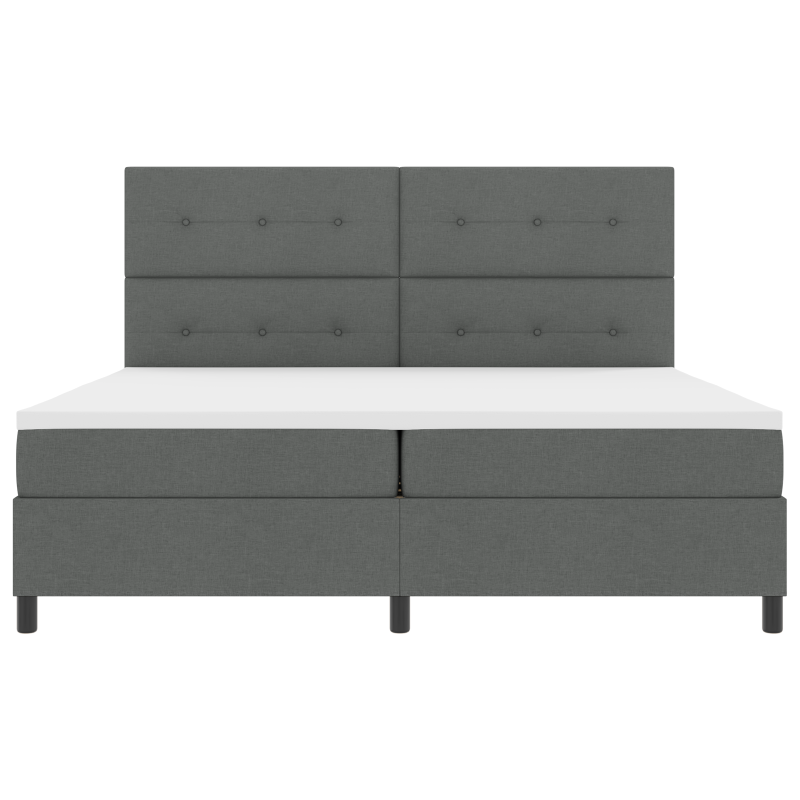 Boxspringbett mit Matratze & LED Dunkelgrau 200x200 cm Stoff