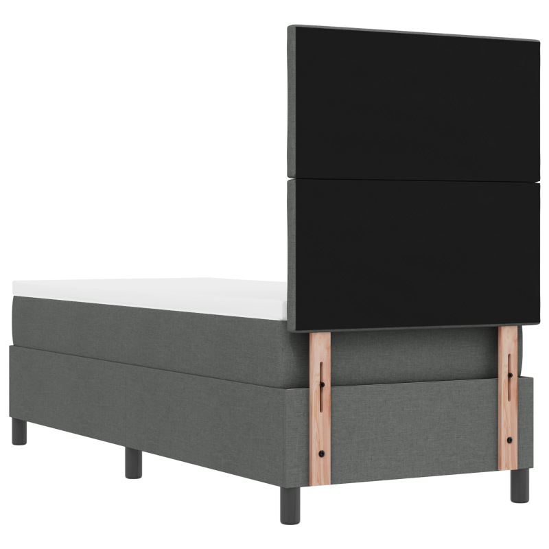 Boxspringbett mit Matratze & LED Dunkelgrau 80x200 cm Stoff