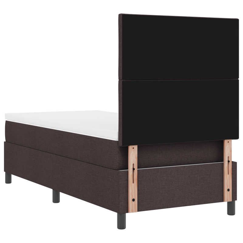 Boxspringbett mit Matratze & LED Dunkelbraun 90x200 cm Stoff
