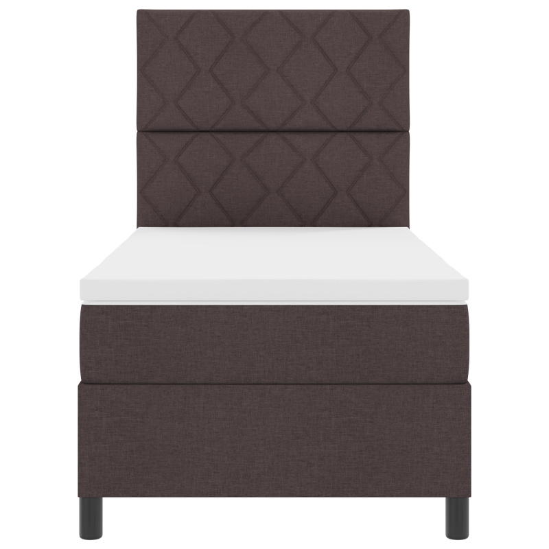 Boxspringbett mit Matratze & LED Dunkelbraun 90x200 cm Stoff