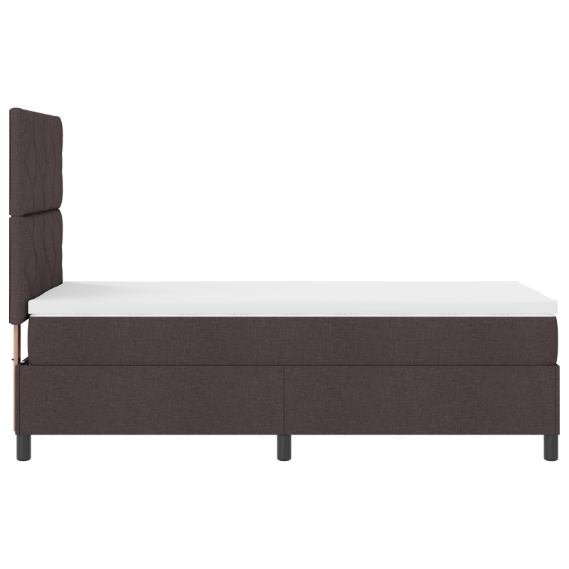 Boxspringbett mit Matratze & LED Dunkelbraun 90x200 cm Stoff