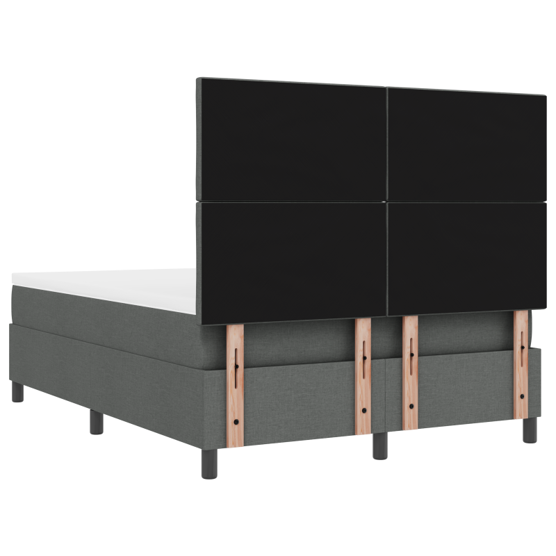 Boxspringbett mit Matratze & LED Dunkelgrau 140x200 cm Stoff