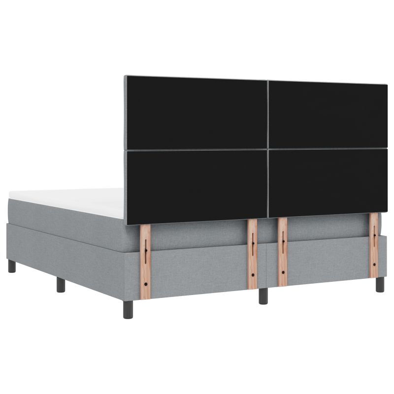 Boxspringbett mit Matratze & LED-Licht Grau 180x200 cm Stoff