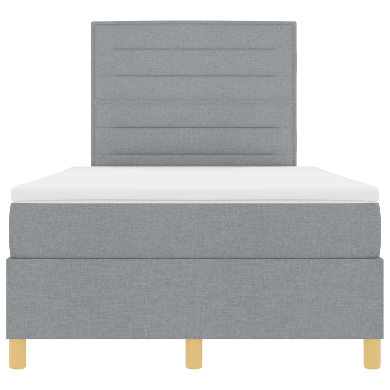 Boxspringbett mit Matratze & LED Licht Grau 120x200 cm Stoff