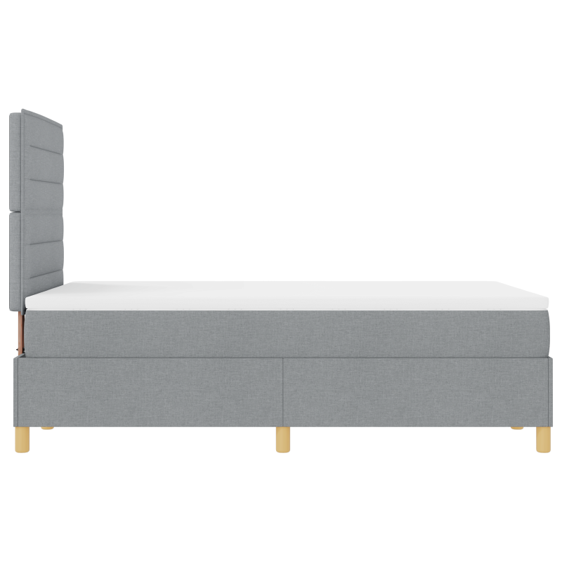 Boxspringbett mit Matratze & LED Licht Grau 120x200 cm Stoff